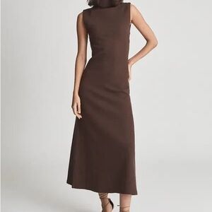 Reiss Chocolate Sleeveless Dress